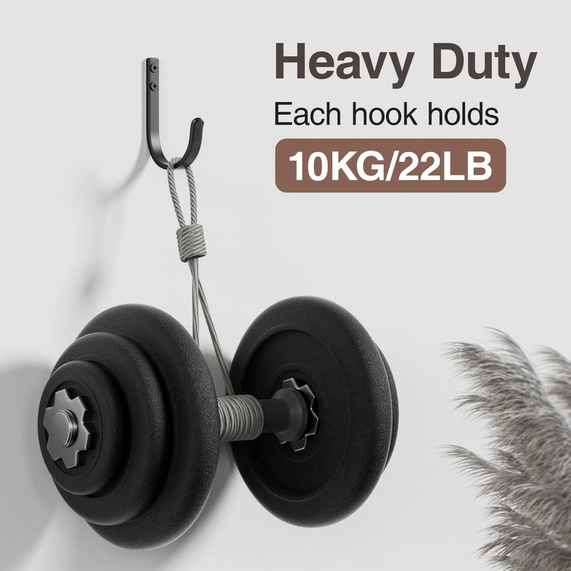 Josmimic 20-Pack Door Hooks for Coat and Towel Black - Image 2